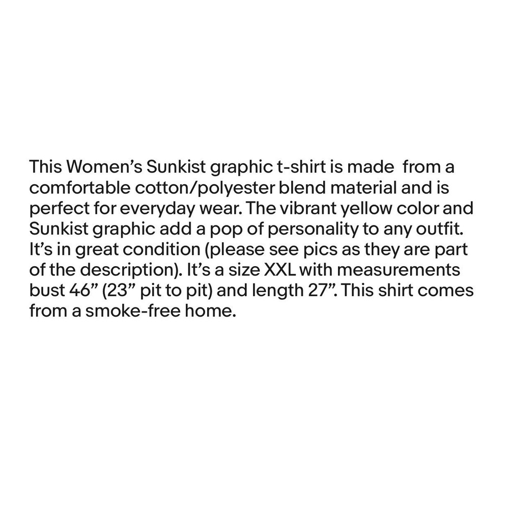 Women's Yellow‎ XXL Sunkist Graphic T-shirt - Picture 6 of 6